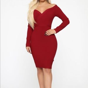 Bandage off shoulder dress